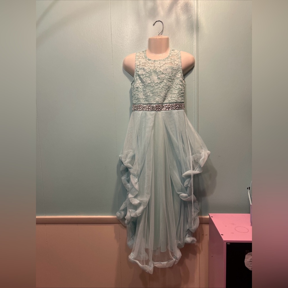 Speechless Kids Dress in Soft Blue with Lace